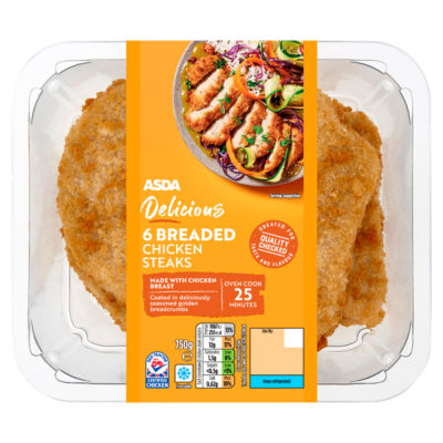 ASDA 6 Breaded Chicken Steaks