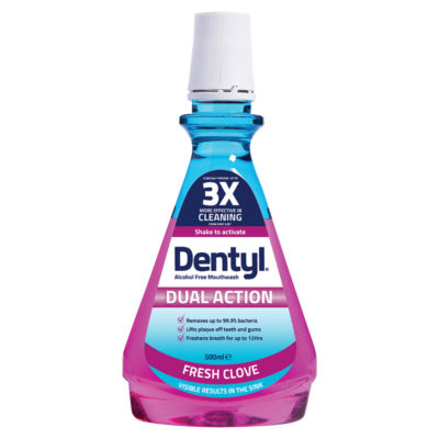 Dual Action Fresh Clove Alcohol Free Mouthwash 500ml