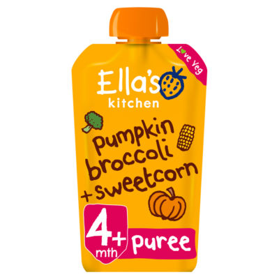 Ella's Kitchen Pumpkin, Broccoli & Sweetcorn Baby Food Pouch 4+ Months