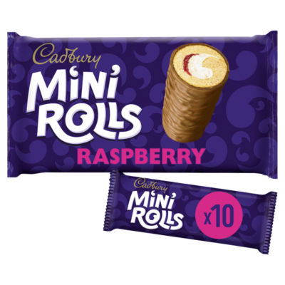 Milk Chocolate Raspberry Mini Rolls Cakes 10 Pack thumbnail 2