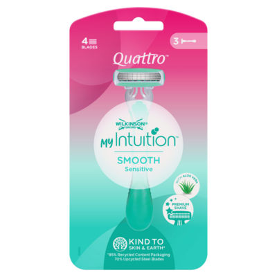 My Intuition Quattro Smooth Sensitive Women's Disposable Razors x3