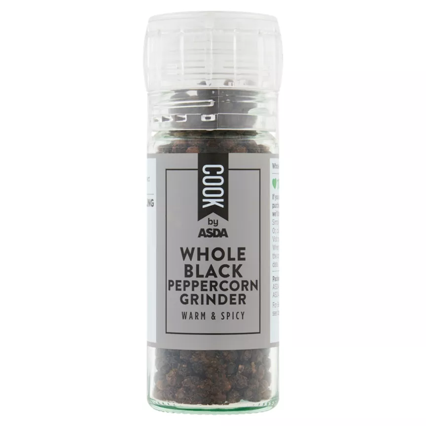 COOK by ASDA Whole Black Peppercorn Grinder