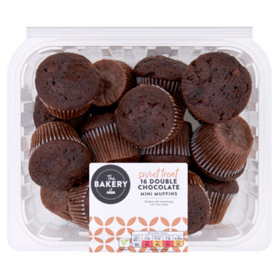 The BAKERY at ASDA 16 Mini Double Chocolate Muffins