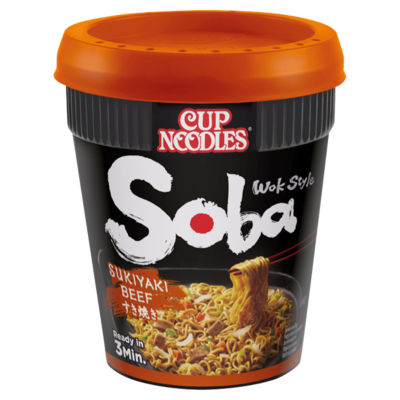 Nissin Soba Sukiyaki Beef Instant Wok Style Noodles Pot 89g thumbnail 2