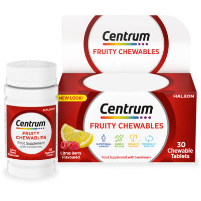 Fruity Chewables Tablets, Chewy Vitamins for Adults, 30s