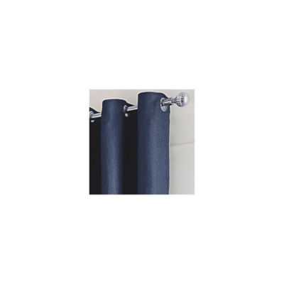 Inky Blue Textured Weave Eyelet Curtains thumbnail 3