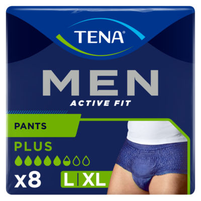 Men Active Fit Pants Plus L/XL | Incontinence Underwear 8 pack