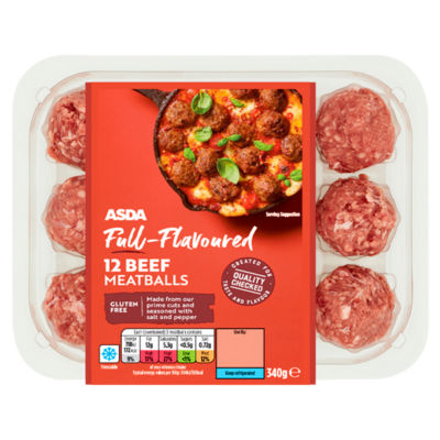 ASDA Full-Flavoured 12 Beef Meatballs
