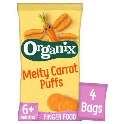 Melty Organic Carrot Baby Snack Puffs Multipack 4x18g 6 months+ thumbnail 2