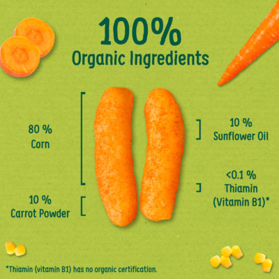 Melty Organic Carrot Baby Snack Puffs Multipack 4x18g 6 months+ thumbnail 3