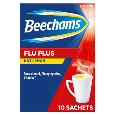 Flu Plus Hot Drink Sachets, Cold & Flu relief with Paracetamol, Lemon flavour, 10s thumbnail 2
