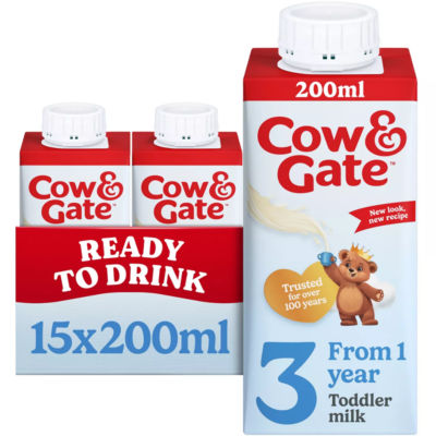 Cow & Gate 3 Toddler Milk Formula Liquid Ready to Feed 1-3 Years Multipack