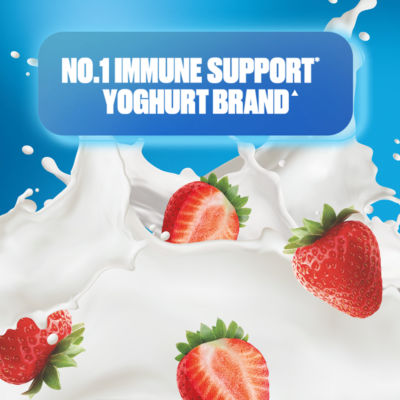 Strawberry Fat Free Immune Support Yoghurt Drink Multipack 12x100g thumbnail 4