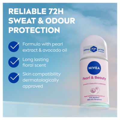 72h Pearl & Beauty Anti-Perspirant Roll-on 50ml thumbnail 3
