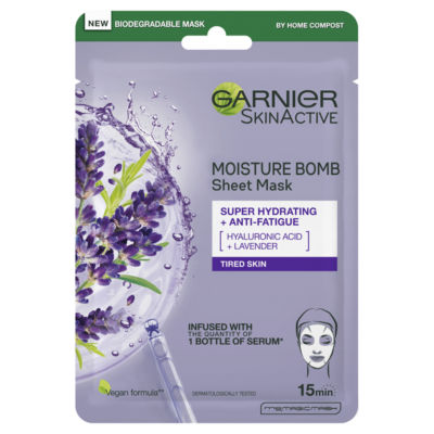 Moisture Bomb Lavender and Hyaluronic Acid Sheet Mask, Hydrating & Relaxing Face Mask, 28g thumbnail 2