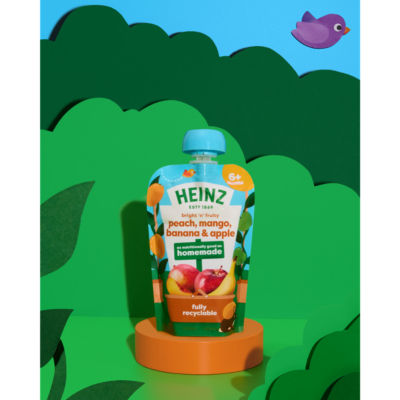Peach, Mango, Banana & Apple Baby Food Fruit Puree Pouch 6+ Months 100g thumbnail 4