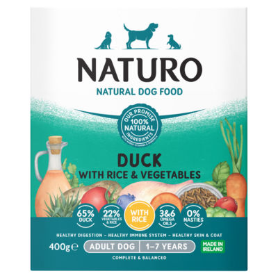 Natural Dog Food Duck with Rice & Vegetables Adult Dog 1-7 Years 400g thumbnail 2