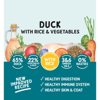 Natural Dog Food Duck with Rice & Vegetables Adult Dog 1-7 Years 400g thumbnail 3