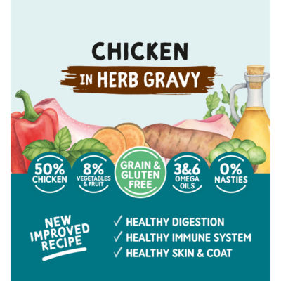 Natural Dog Food Chicken in Herb Gravy Adult Dog 1-7 Years 390g thumbnail 3