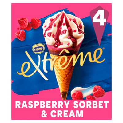 Raspberry & Double Cream Ice Cream Cones