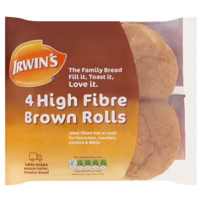 4 High Fibre Brown Rolls