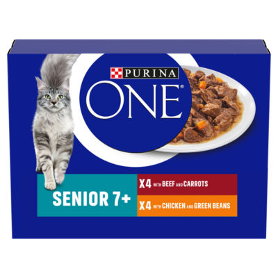 PURINA ONE Mini Filets in Gravy SENIOR 7+ (Beef, Chicken) Wet Cat Food 8x85g thumbnail 2