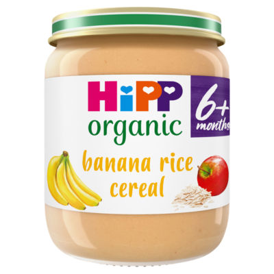 HiPP Organic Banana Rice Cereal Baby Food Jar 4+months