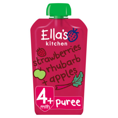 Ella's Kitchen Strawberries, Rhubarb & Apples Baby Food Pouch 4+ Months