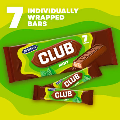 Club Mint Biscuit Bar Multipack 7 x 22g, 154g thumbnail 3