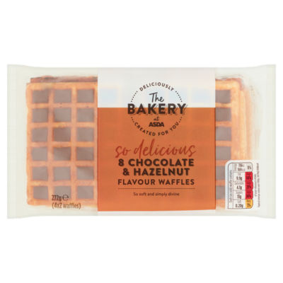 The BAKERY at ASDA Chocolate and Hazelnut Flavour Waffles