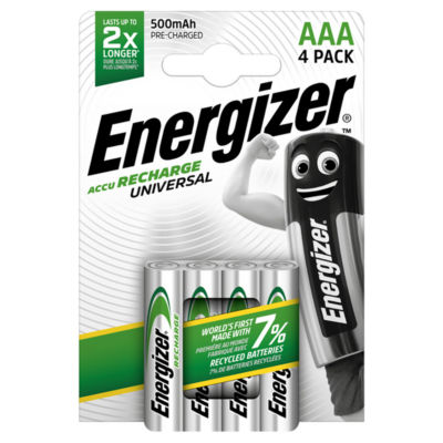 Accu Recharge Universal Rechargeable AAA Batteries 4 Pack thumbnail 2