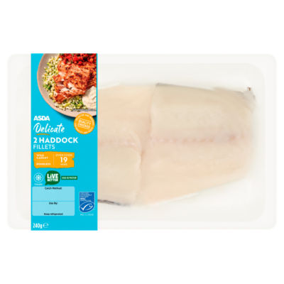 2 Delicate Haddock Fillets 240g