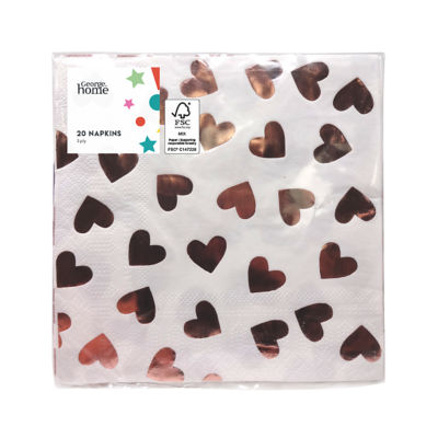 Rose Gold Heart Paper Napkins thumbnail 2