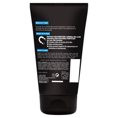 Paris Men Expert Pure Carbon Anti-Blackhead Deep Cleansing Daily Face Scrub 100ml thumbnail 4