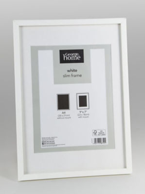 White Photo Frame 9x7 with mount, A4 no mount thumbnail 2