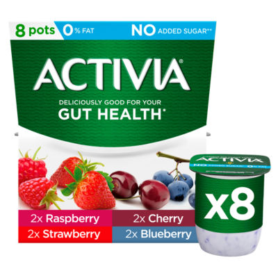 Fat Free Raspberry, Strawberry, Cherry & Blueberry Yogurts