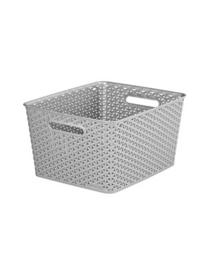 Large 18L My Style Large Rectangular Grey Storage Basket