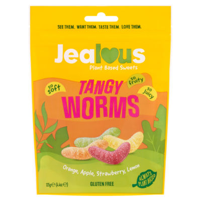 Tangy Worms Orange, Apple, Strawberry, Lemon 125g thumbnail 2
