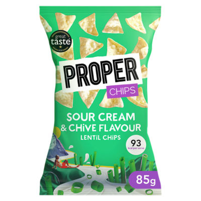 Sour Cream & Chive Flavour Lentil Chips 85g thumbnail 2