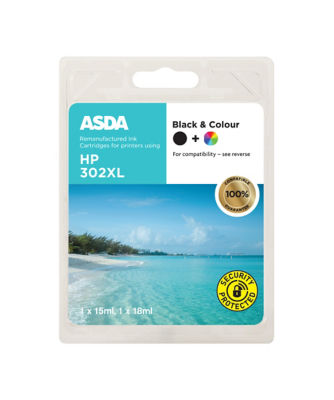 ASDA HP302XL Black & Colour Ink Cartridge