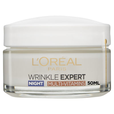 L'Oreal Paris Wrinkle Expert Night Cream, Specifically formulated for women 65+, 50ml