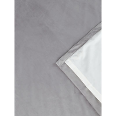Grey Matt Velvet Lined Eyelet Curtains thumbnail 5