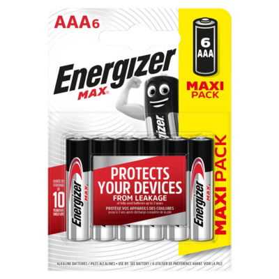 Max AAA Batteries, Alkaline, 6 Pack