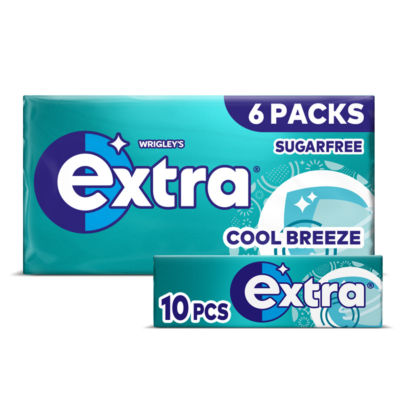 Cool Breeze Chewing Gum Sugar Free Multipack 6 x 10 Pieces thumbnail 2
