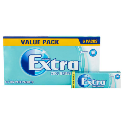 Cool Breeze Chewing Gum Sugar Free Multipack 6 x 10 Pieces thumbnail 3