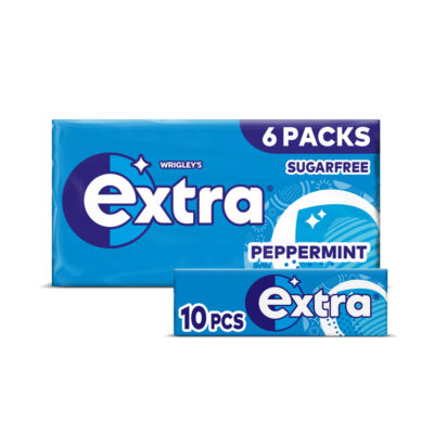 Peppermint Chewing Gum Sugar Free Multipack 6 x 10 Pieces