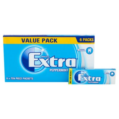 Peppermint Chewing Gum Sugar Free Multipack 6 x 10 Pieces thumbnail 4