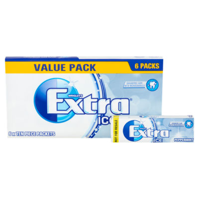 Ice Peppermint Chewing Gum Sugar Free Multipack 6 x 10 Pieces thumbnail 3