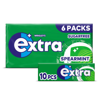 Spearmint Chewing Gum Sugar Free Multipack 6 x 10 Pieces