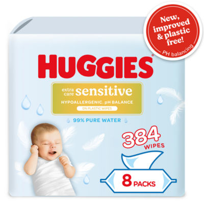 Pure Extra Care Sensitive Plastic Free Baby wipes - 8 packs of 48 wipes thumbnail 2